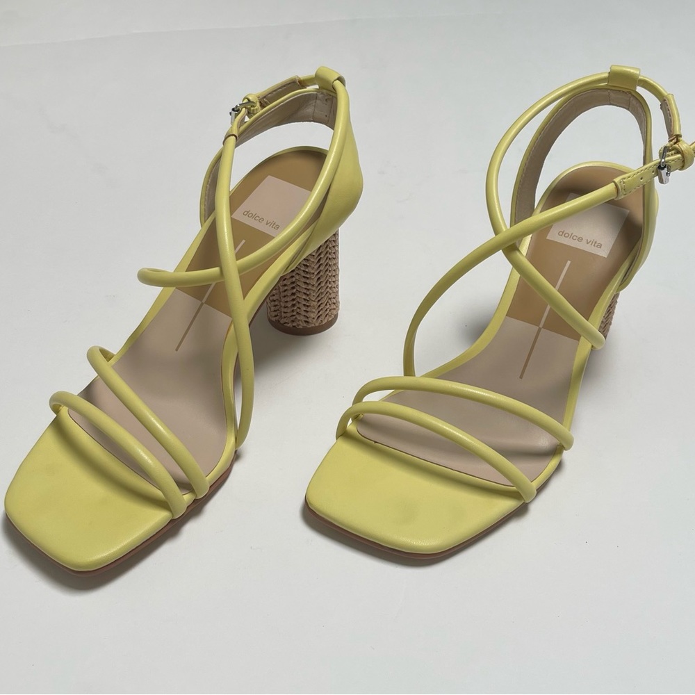 Yellow Dolce Vita strappy heeled sandals size 6